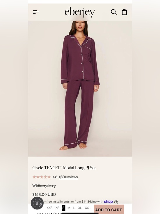 Eberjey Other - Eberjey Gisele Long Pajama Set in Wildberry/Ivory Size Medium